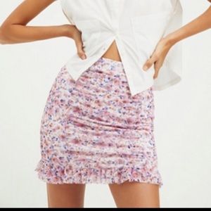 Free People Mesh Floral Skirt